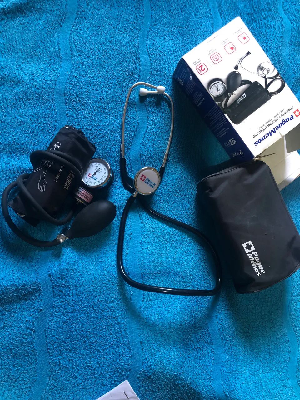Conjunto esfigmomanômetro+ estetoscópio clínico duplo 