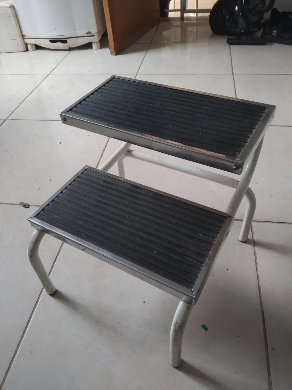 Escada 2 degraus aço inox