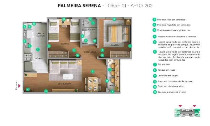 Apartamento - Palmeira Serena | MRV LANÇAMENTO 1.101 Sul - Foto 3
