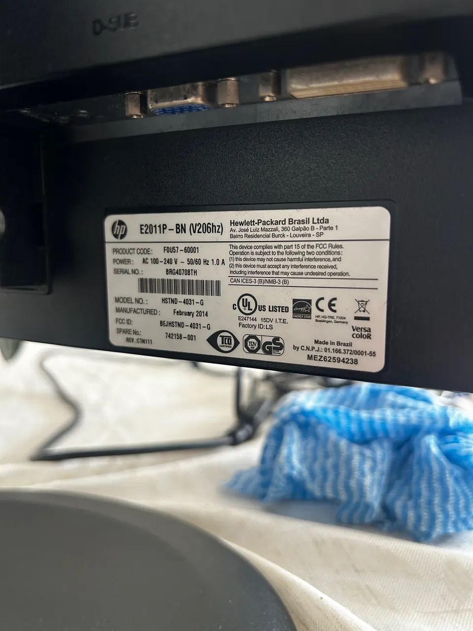 Monitor HP 20? LED E2011P - VGA + CABO DE ENERGIA  - Foto 3