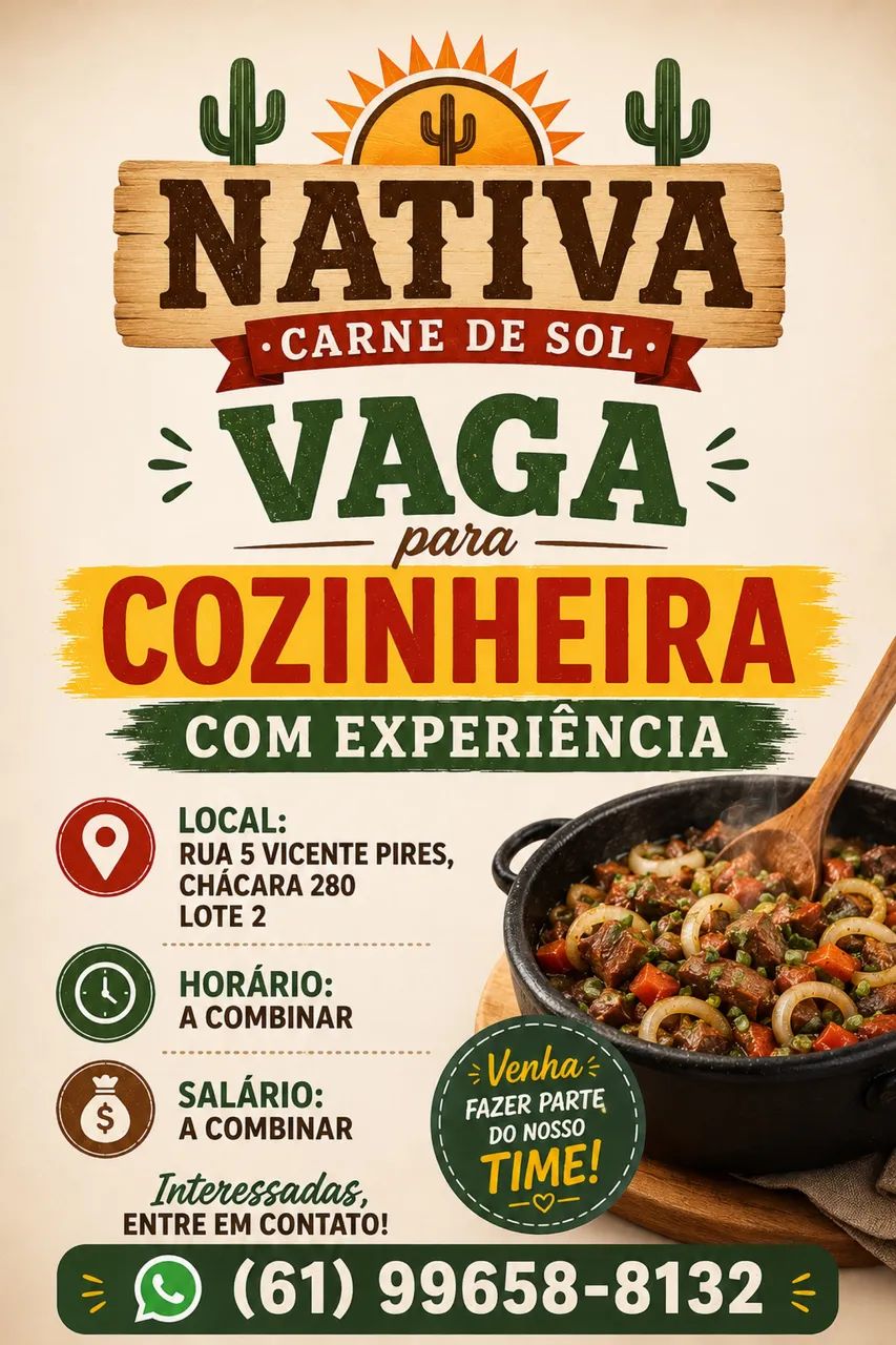 Vaga para cozinheira (o)