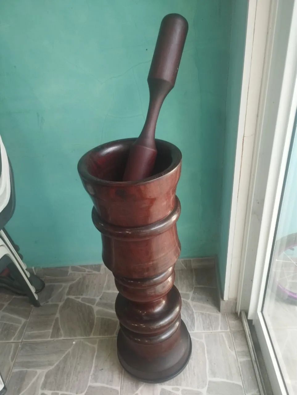 Pilão de madeira maciça  - Foto 2