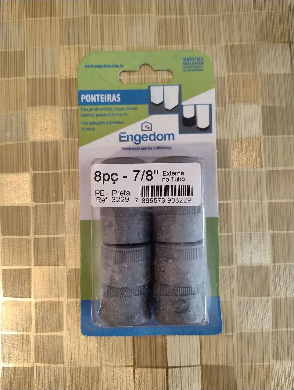 Ponteira redonda interna preta 7/8" Engedom