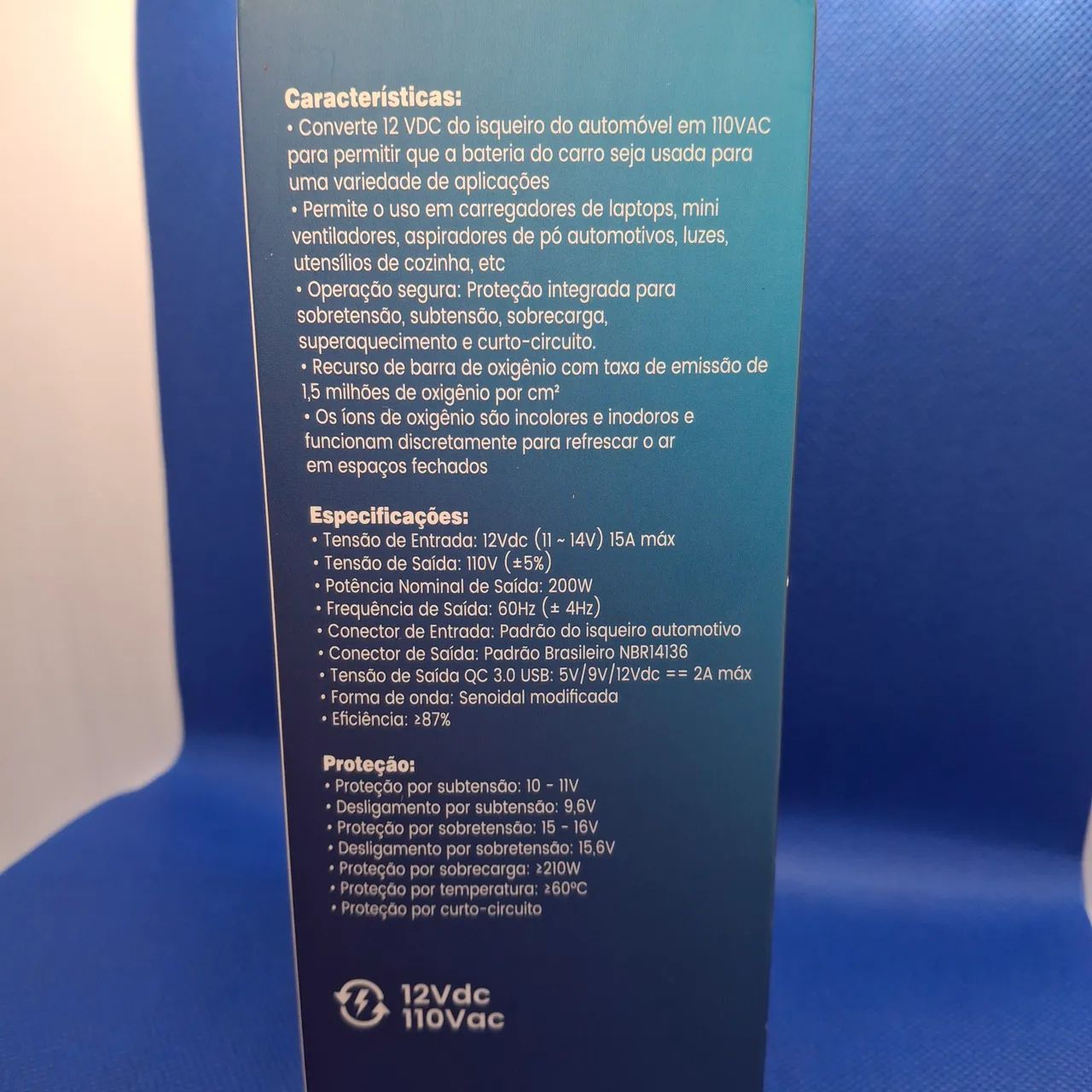 INVERSOR AUTOMOTIVO 200W 12V-110V - Foto 2