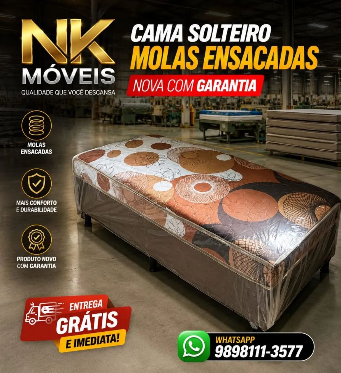 Camas de solteiro e solteirão de espuma e molas novas, PEÇA JÁ A SUA - Foto 2