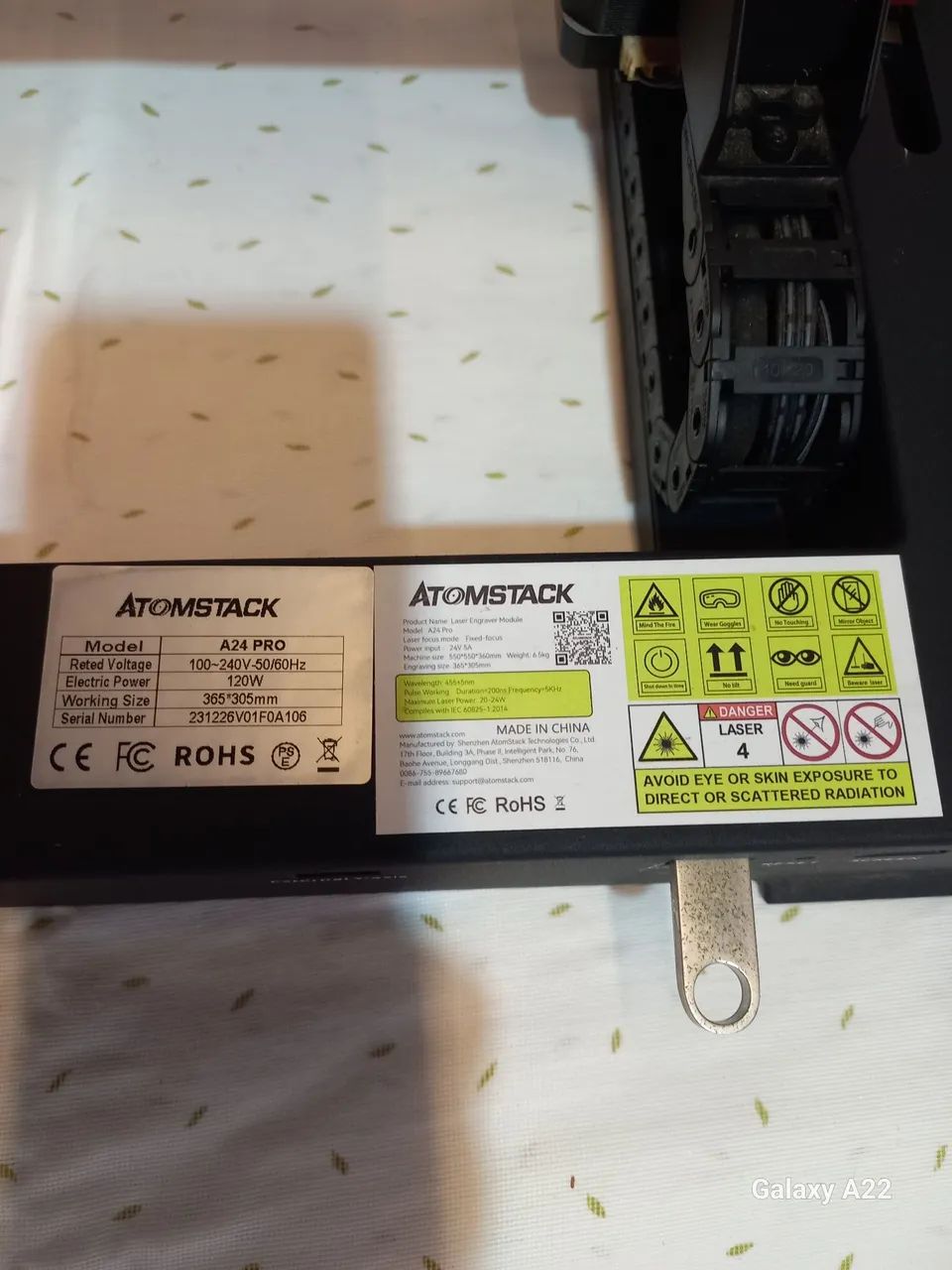 Atomstack A24 Pro  com carrinho para impressão de copos - Foto 3