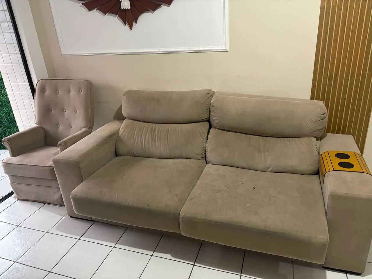 Conjunto de Sofá + Poltrona - R$ 650 - Foto 4