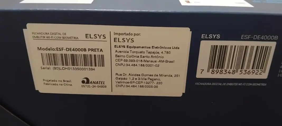Fechadura digital Wi-Fi de embutir Biométrica Modelo De 4000B preta - Foto 3