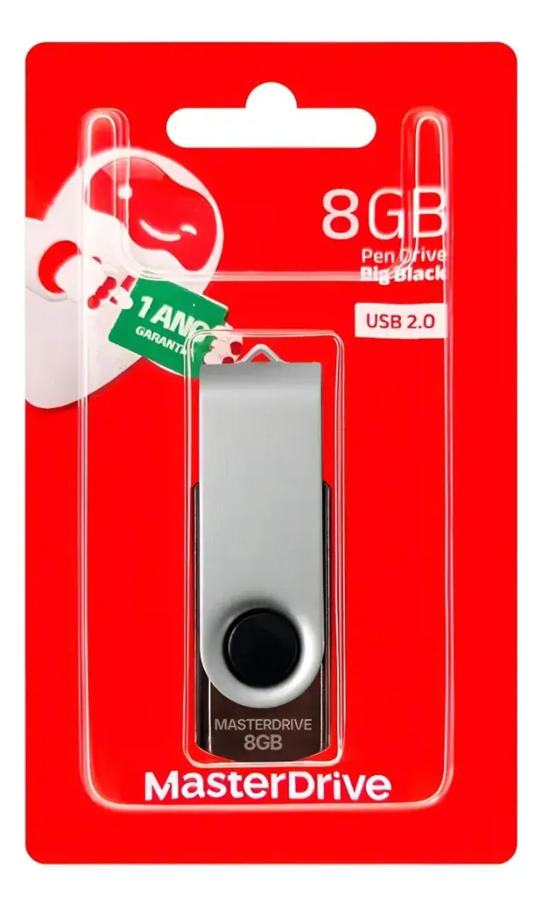 Pendrive 8gb Masterdrive Usb 2.0 Bigblack