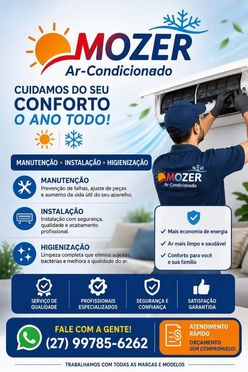 Instalação e manutenção de ar condicionado 