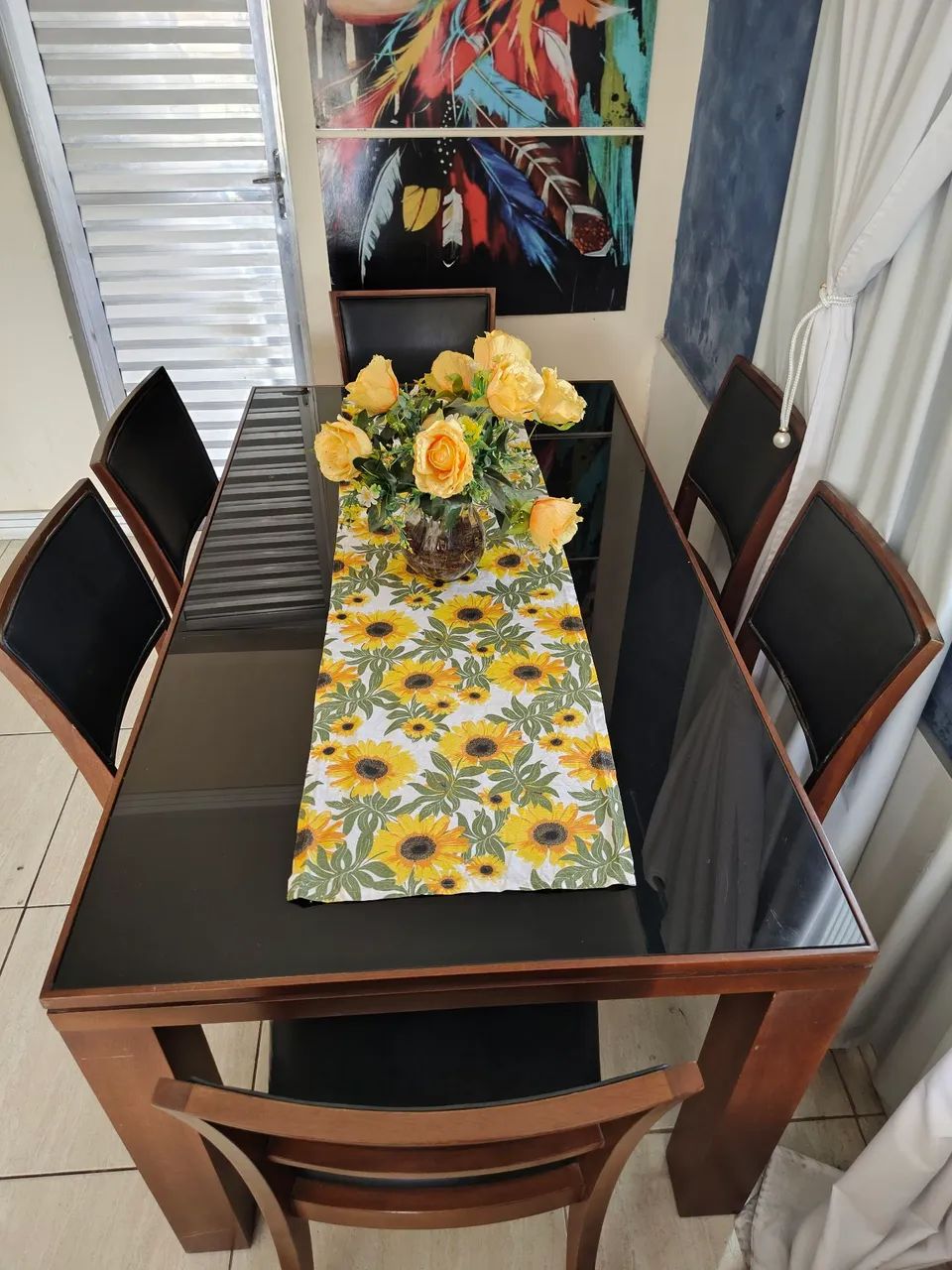 Mesa com 6 cadeiras madeira maciça nobre - Foto 4