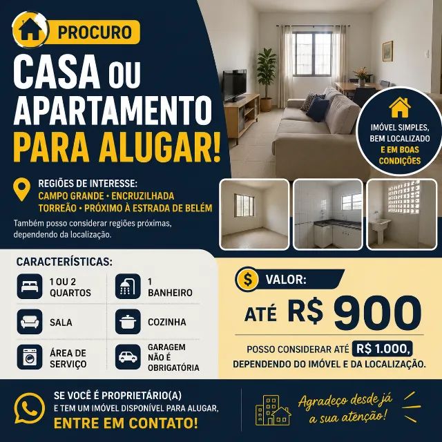 Busco casa/ apto zona norte 