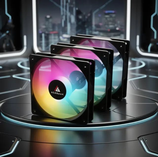 Kit com 3 ventoinhas RGB 120mm para computador - Foto 3