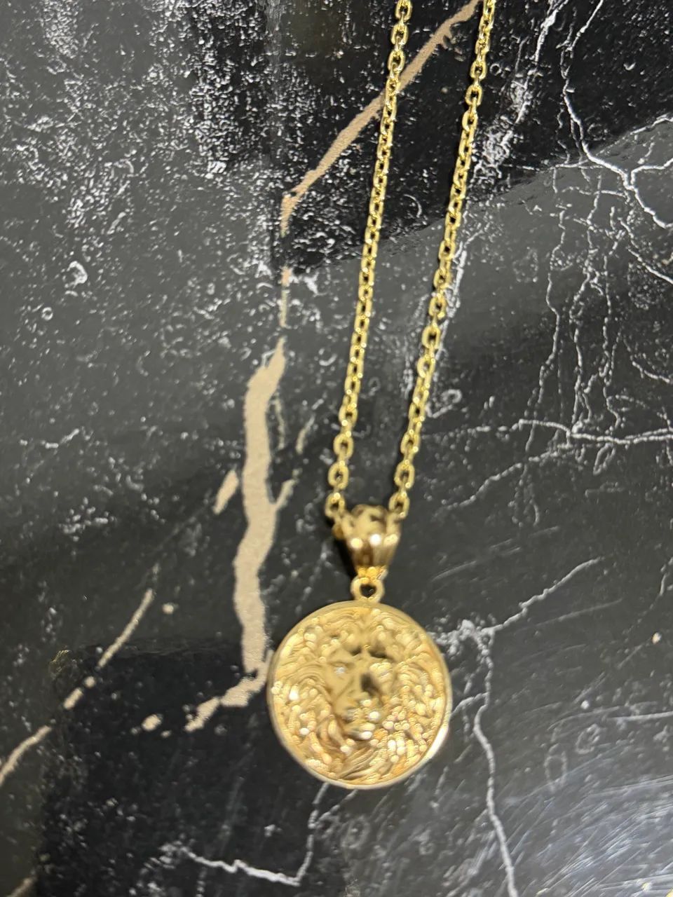 Corrente ouro 18k + pingente leão 18k - Foto 2