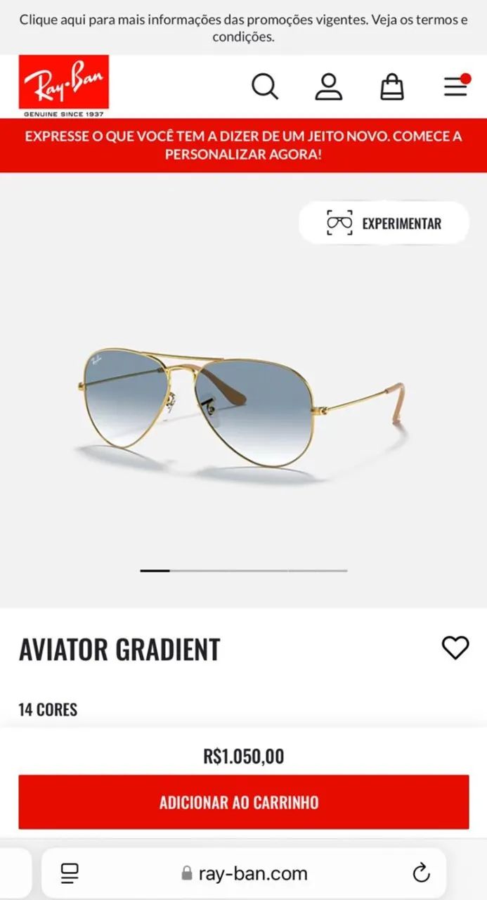 Óculos de Sol Ray Ban Aviator Gradient - Foto 3