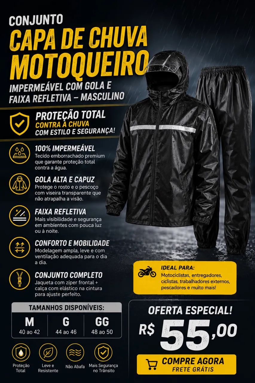 Capa de chuva motoboy
