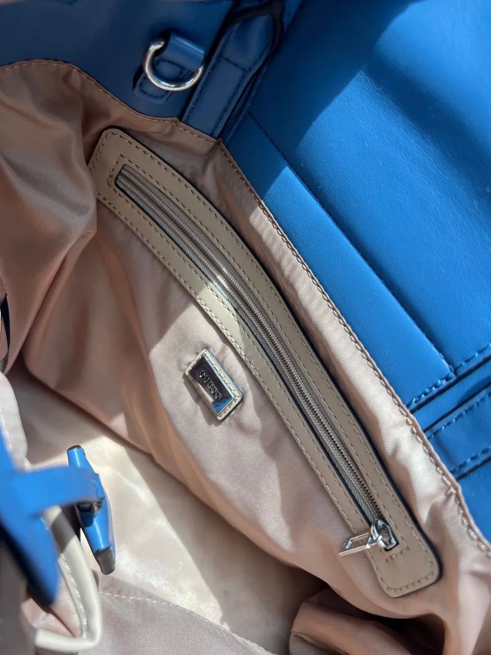 bolsa guess hauser denim checkered satchel - Foto 5