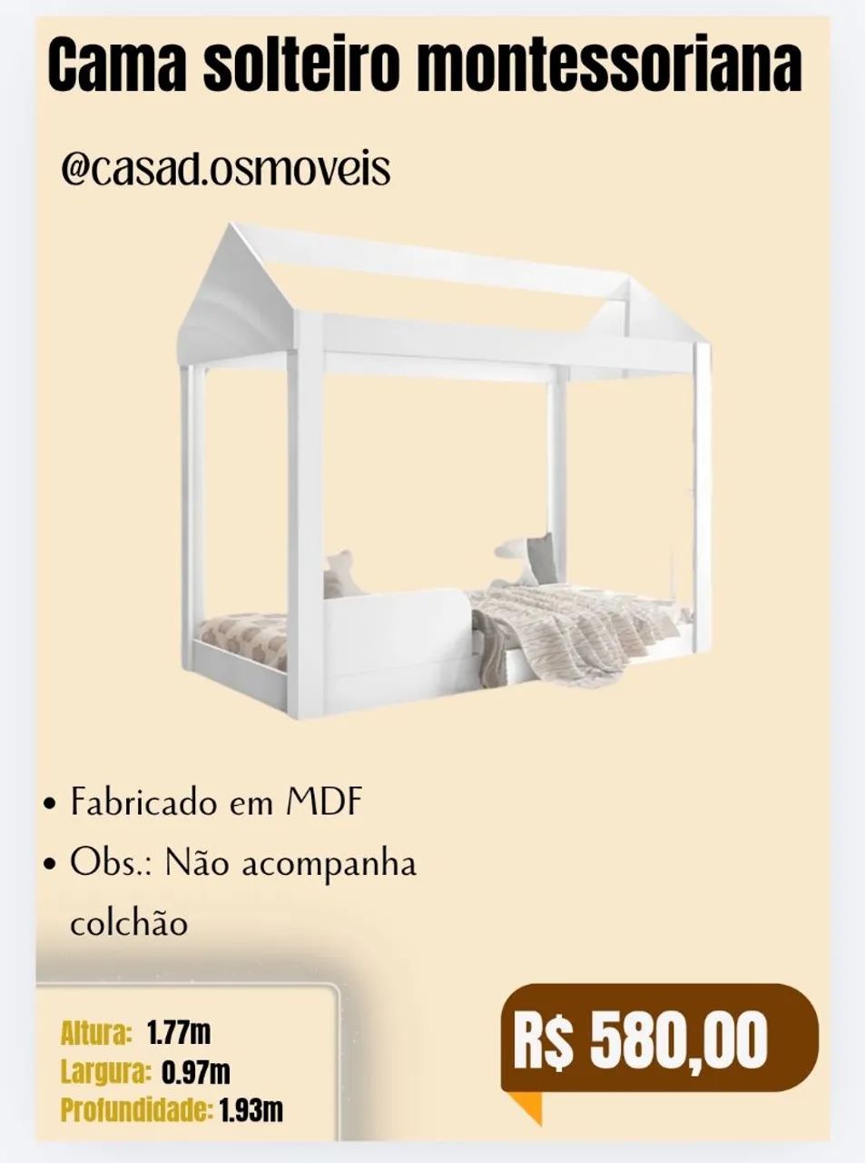 Cama solteiro montessoriana 