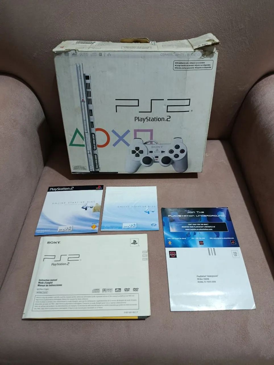 PS2 Slim Ceramic White (Zerado)