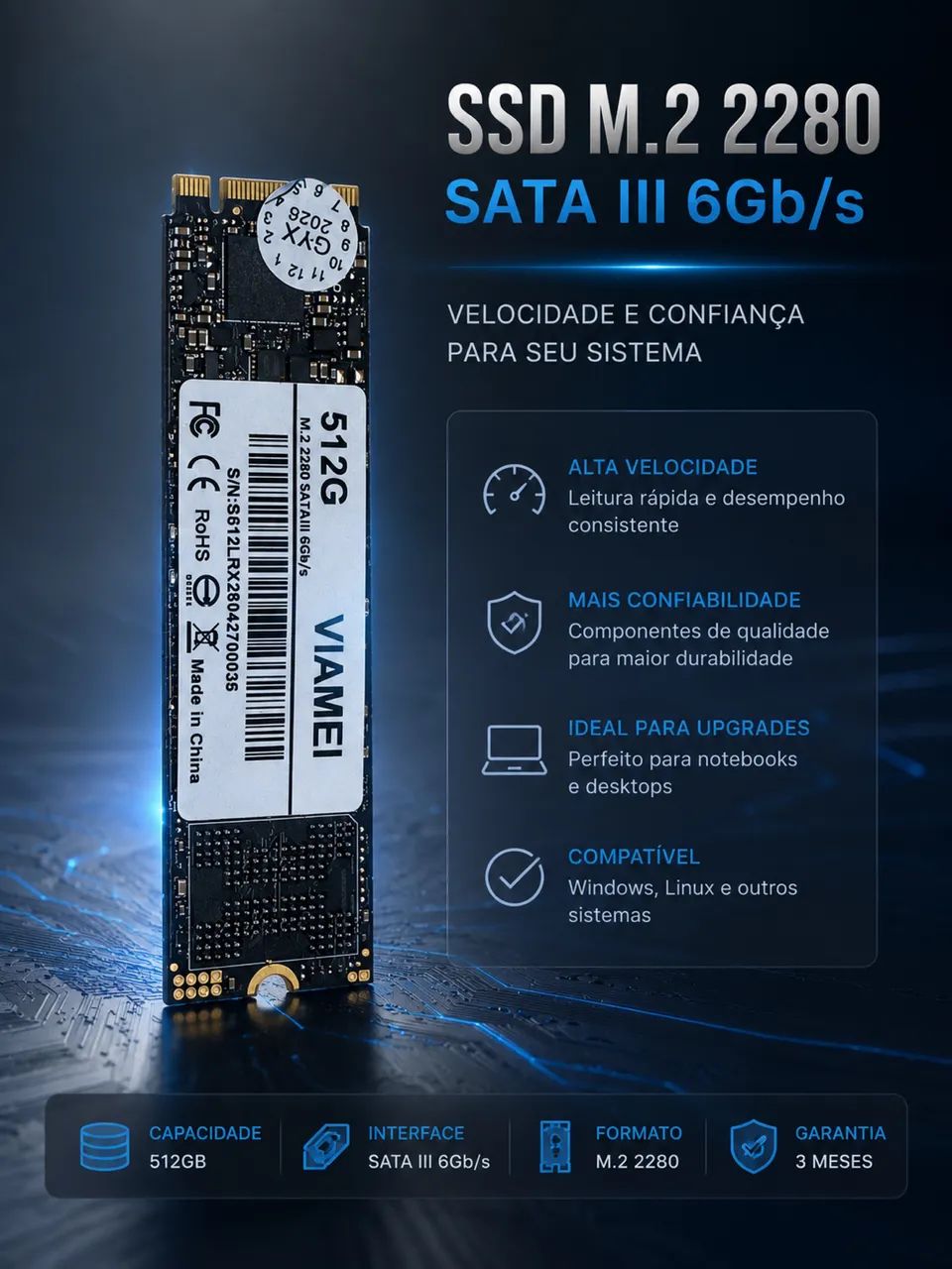 SSD 512gb m2 sata 3