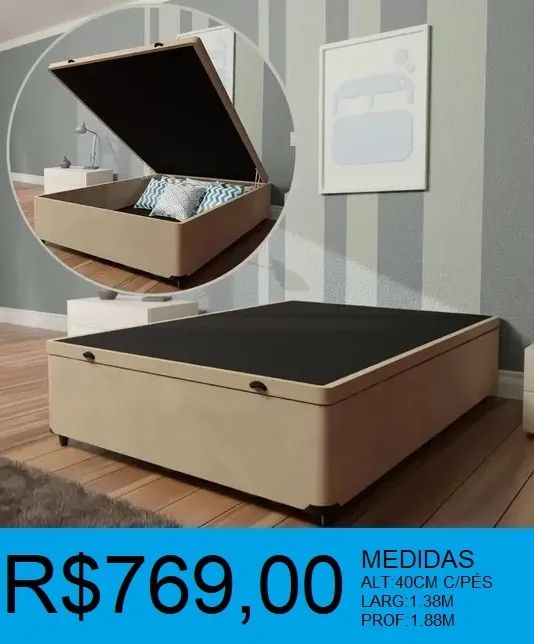 BASE BAÚ - DISPONIVEL EM 3 CORES -OTIMA QUALIDADE =COMPRE HOJE E RECEBA EM ATE 72H