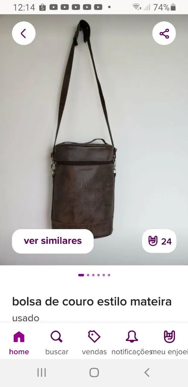 BOLSA DE COURO ESTILO MATEIRA  - Foto 5