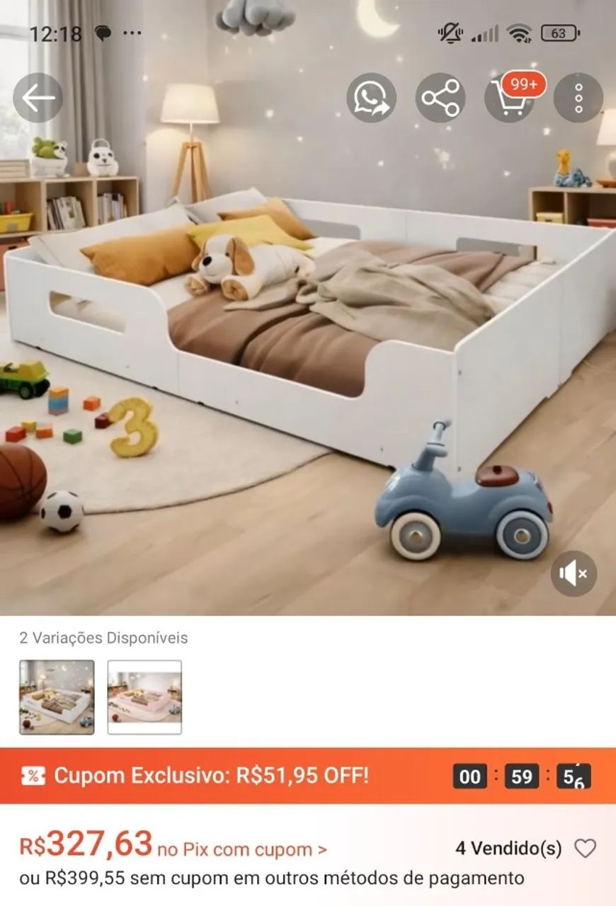 Cama casal de criança