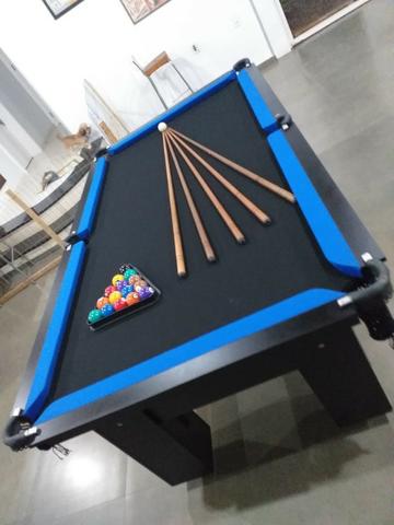 Mesa Charme Carlin Cor Preta Tecido Preto e Borda Azul Mod. LUZI1594 - Foto 2