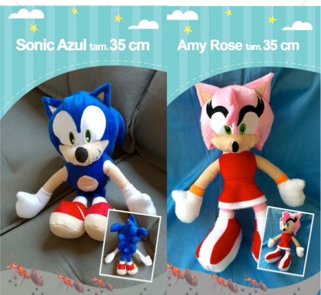 Boneco pelucia do sonic infantil