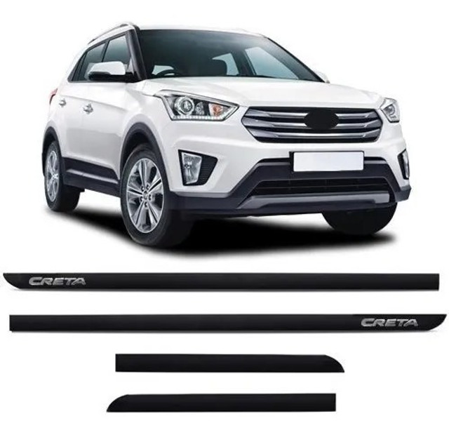 Friso Lat Borrachão Preto Hyundai Creta Com Escrita Cromado
