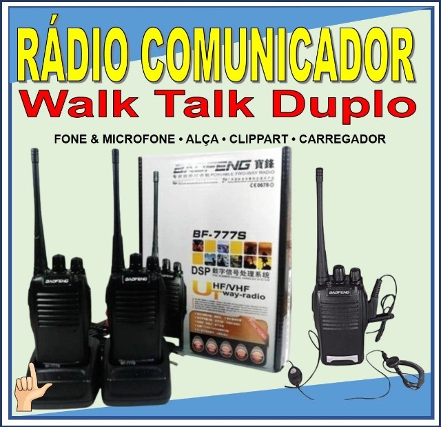Rádio Comunicador Walk Talk Baofeng Bf-777s + Fone De Ouvido