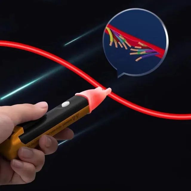 Caneta teste Detectora de Alta Tensão Sem Contato Com sensor voltímetro - Foto 3
