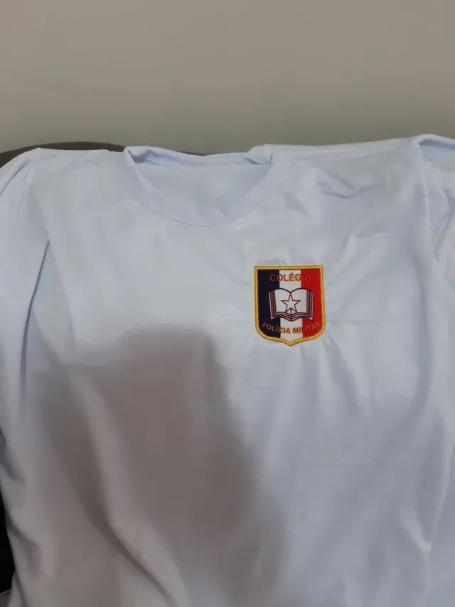 Camisa branca para colégio cmpm com bordado 