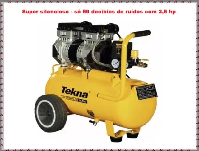 Compressor 24 litros Tekna silencioso de 2.5 hp - Foto 2