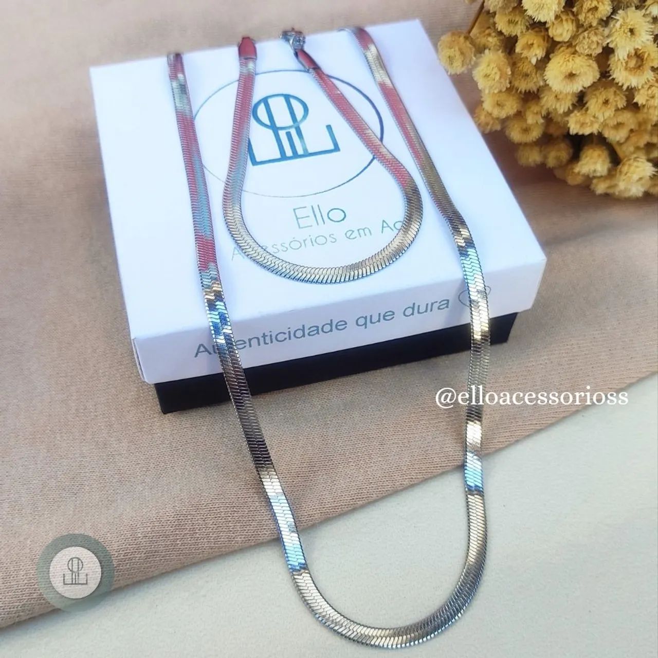 Conjunto Colar e Pulseira Masculino - Foto 3