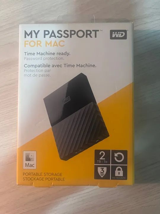 HD Externo WD My Passport 2TB para Mac - Novo