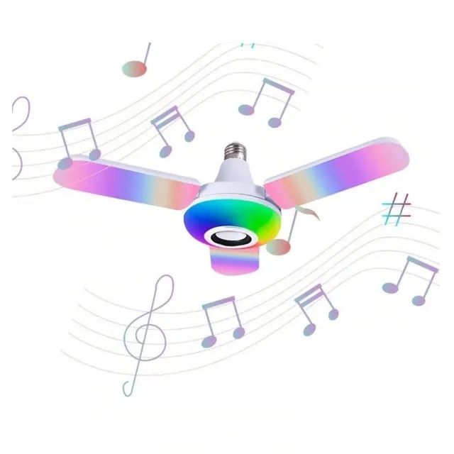 Lâmpada LED Músical Colorida Controle Remoto Bluetooth Dobravel 50-60Hz E27 36W - Bulbo - Foto 3