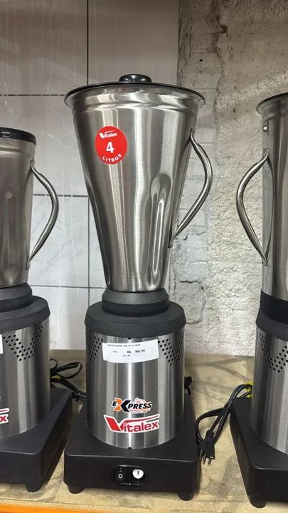 Liquidificador industrial 4 litros baixa rotação novo Vitalex
