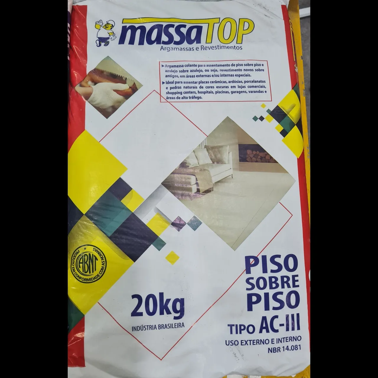 Argamassa Piso sobre piso Ac3 20kg Massa TOP