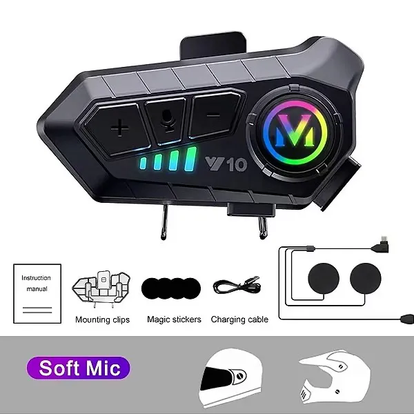 Fone de Ouvido para Capacete Bluetooth Soft MIC À Prova d'Água e Cancelamento de Ruído