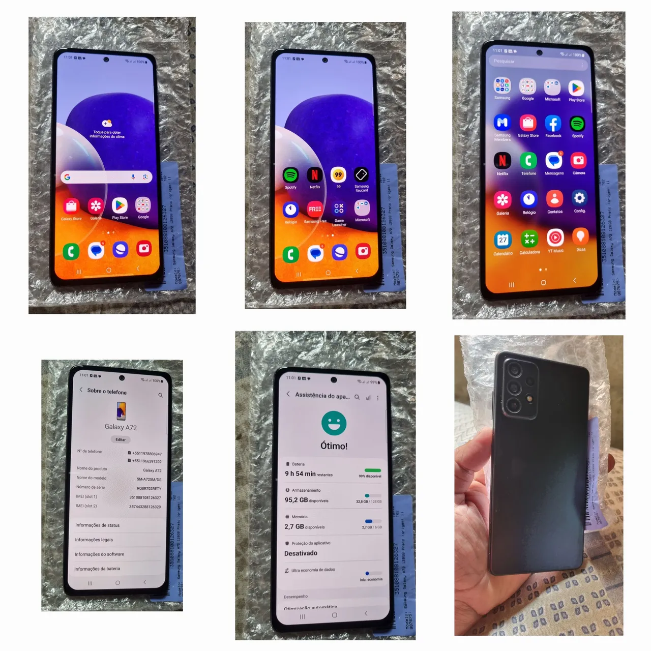 Samsung a72 128gb 6 ram zerado