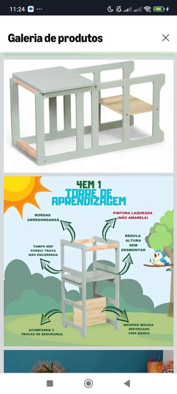 Torre de aprendizagem montessoriana 4 em 1 - Foto 3