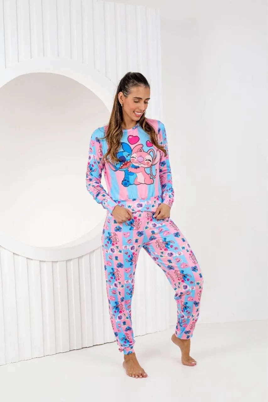 Pijama longo Stitch