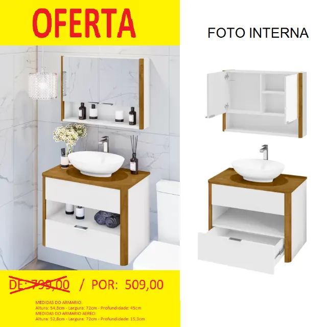 Gabinete com espelheira inclusa - Ultra performance