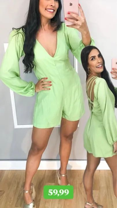 Macacão verde feminino - Novo