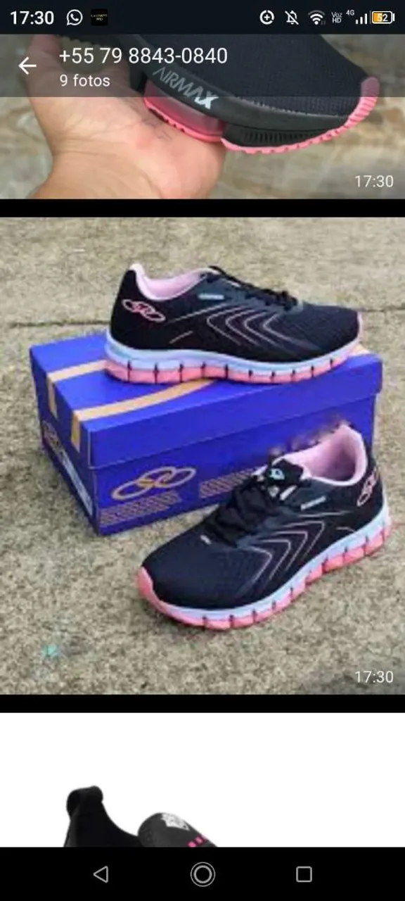 Tênis Feminino Preto e Rosa - Novo