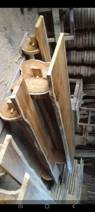 Mesa de madeira maciça de demolição - Foto 2