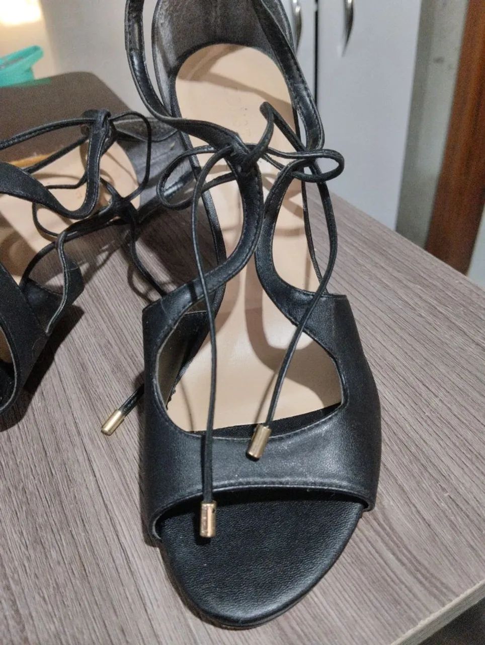 Sandália Salto Alto Preta - Foto 6