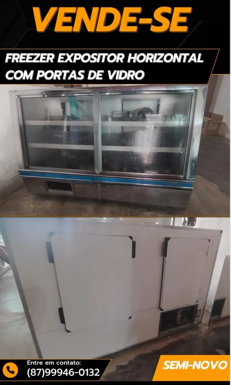 Freezer Expositor Horizontal com Portas de Vidro