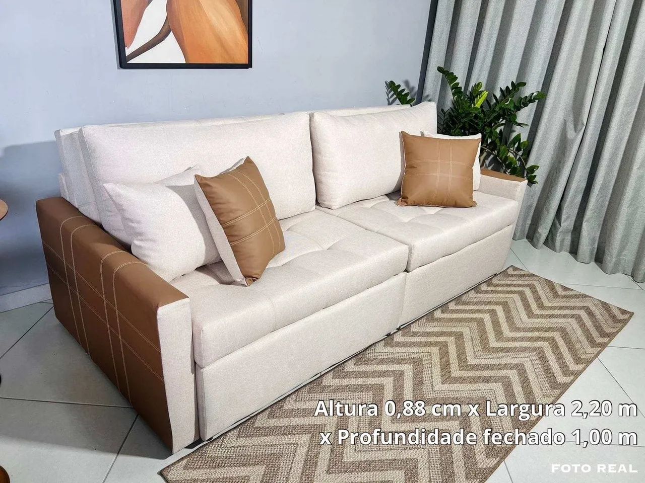 Sofa Cama Monaco 220m de Largura- Entrega Rápida